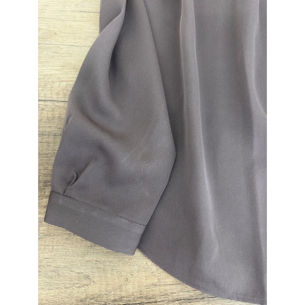 Ann Taylor Womens Pleated Mock Neck Long Sleeve Blouse Grey Taupe XS 28568483 - Picture 5 of 6